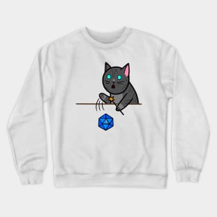 "Dice Cat Tee" role-playing t-shirt. Crewneck Sweatshirt